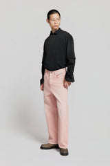 TWIST BAGGY DENIM POWDER PINK