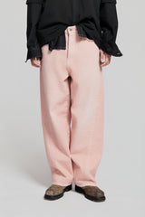 TWIST BAGGY DENIM POWDER PINK