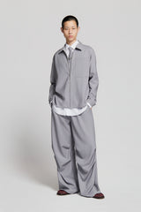 SHIN FULL ZIP SHIRT LILAC GREY