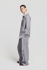 SHIN FULL ZIP SHIRT LILAC GREY