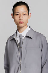 SHIN FULL ZIP SHIRT LILAC GREY