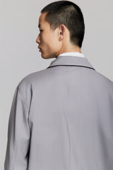 SHIN FULL ZIP SHIRT LILAC GREY