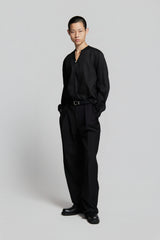 EUCLIDE SINGLE-BUTTON SHIRT BLACK