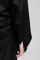 EUCLIDE SINGLE-BUTTON SHIRT BLACK