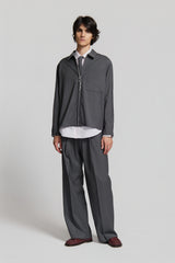 SHIN FULL ZIP SHIRT MEDIUM GREY