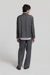 SHIN FULL ZIP SHIRT MEDIUM GREY