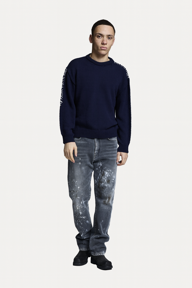 HOTAKA CREWNECK SWEATER DARK BLUE