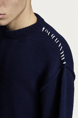 HOTAKA CREWNECK SWEATER DARK BLUE