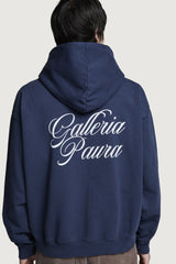 ISMAEL OVERSIZED HOODIE CORSIVO DARK BLUE
