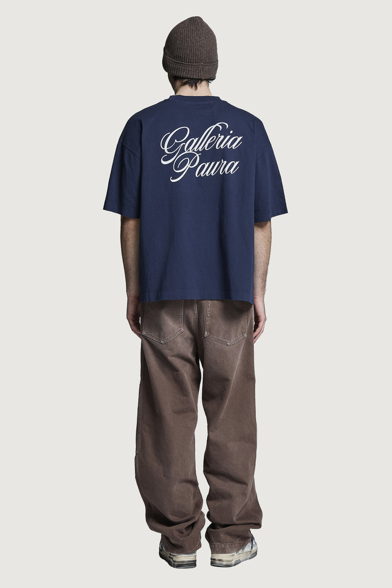 COSTA OVERSIZED T-SHIRT CORSIVO NAVY BLUE