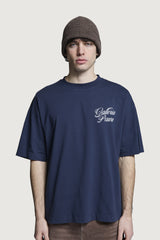 COSTA OVERSIZED T-SHIRT CORSIVO NAVY BLUE