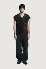 NABIL PATCHWORK GILET DARK MULTICOLOR