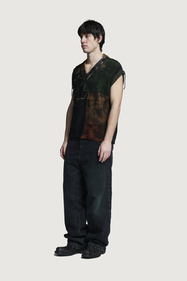 NABIL PATCHWORK GILET DARK MULTICOLOR