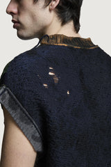 NABIL PATCHWORK GILET DARK MULTICOLOR