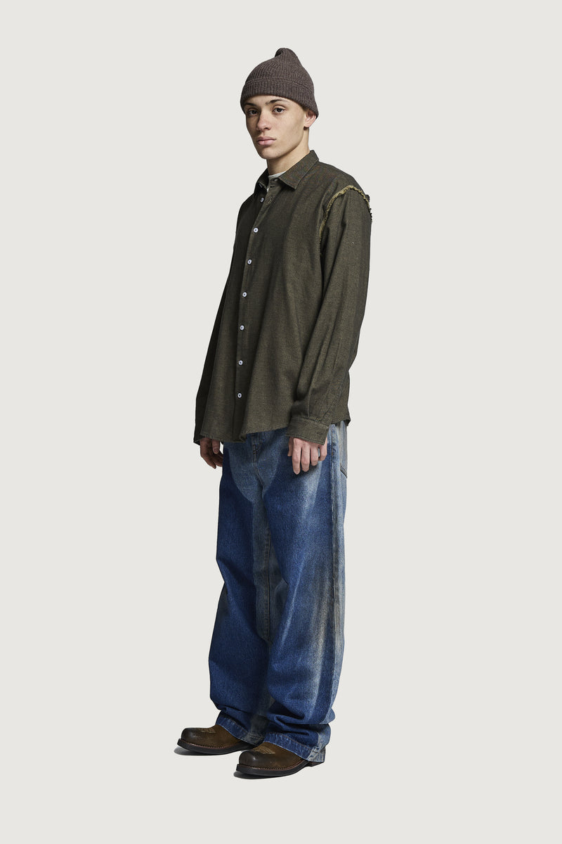 ZERIN OVERSIZED SHIRT DARK GREEN