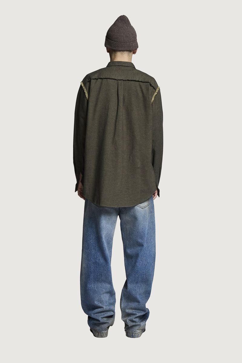 ZERIN OVERSIZED SHIRT DARK GREEN