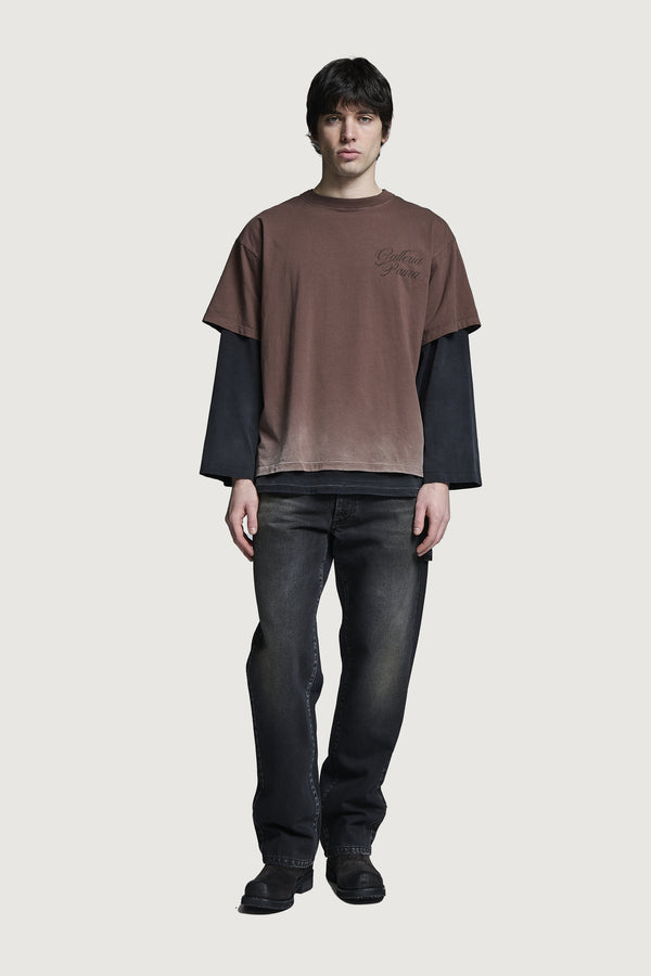 ZENO DOUBLE LAYER LONGSLEEVE BROWN/BLACK