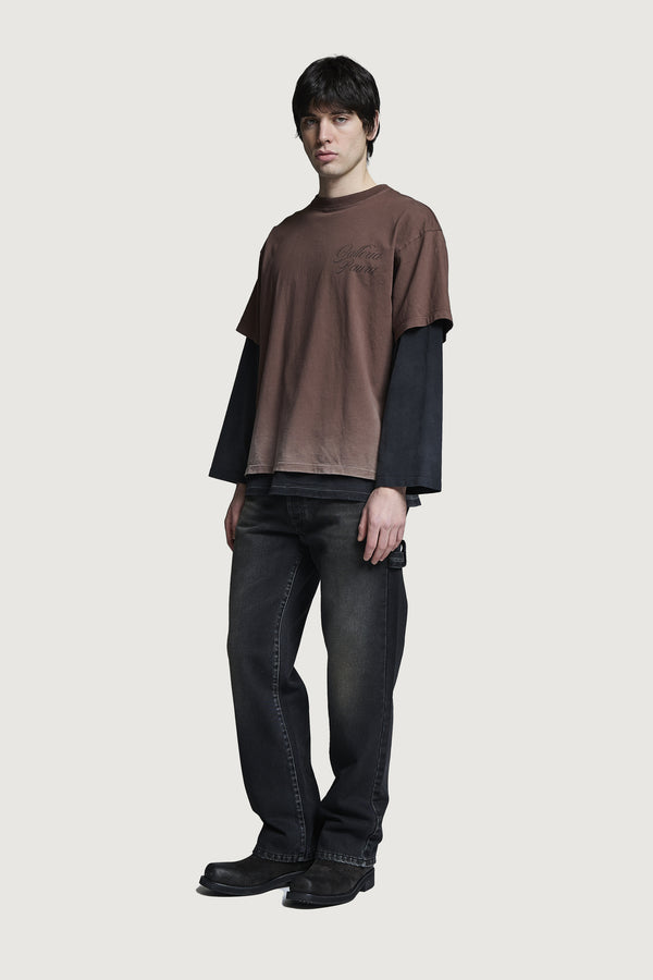 ZENO DOUBLE LAYER LONGSLEEVE BROWN/BLACK