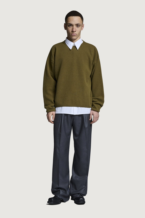 ORESTE CREWNECK SWEATER OLIVE GREEN