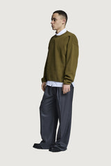 ORESTE CREWNECK SWEATER OLIVE GREEN