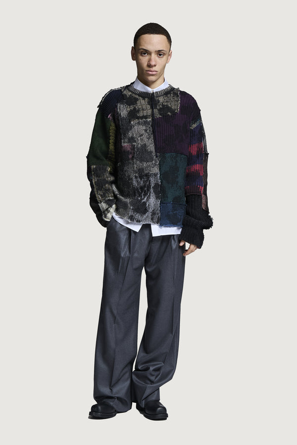UTOPIA PATCHWORK SWEATER DARK MULTICOLOR