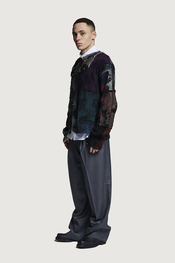 UTOPIA PATCHWORK SWEATER DARK MULTICOLOR