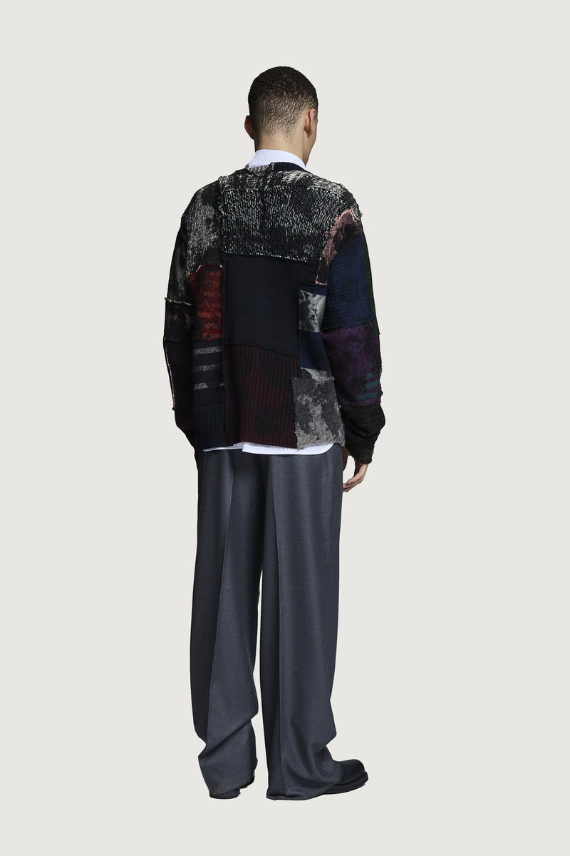 UTOPIA PATCHWORK SWEATER DARK MULTICOLOR