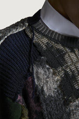UTOPIA PATCHWORK SWEATER DARK MULTICOLOR
