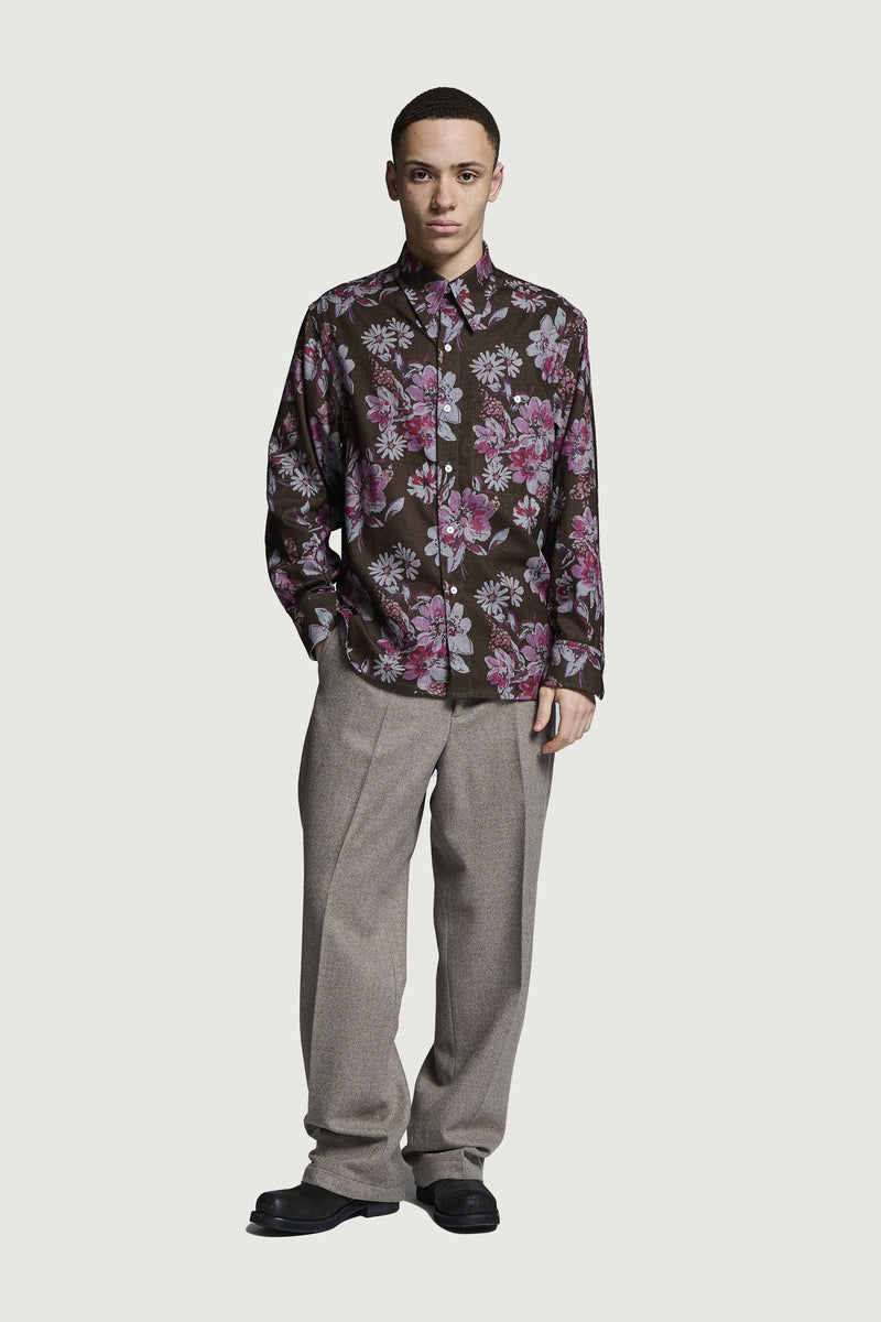 GOBBI FLOWER PATTERN ALL-OVER BROWN