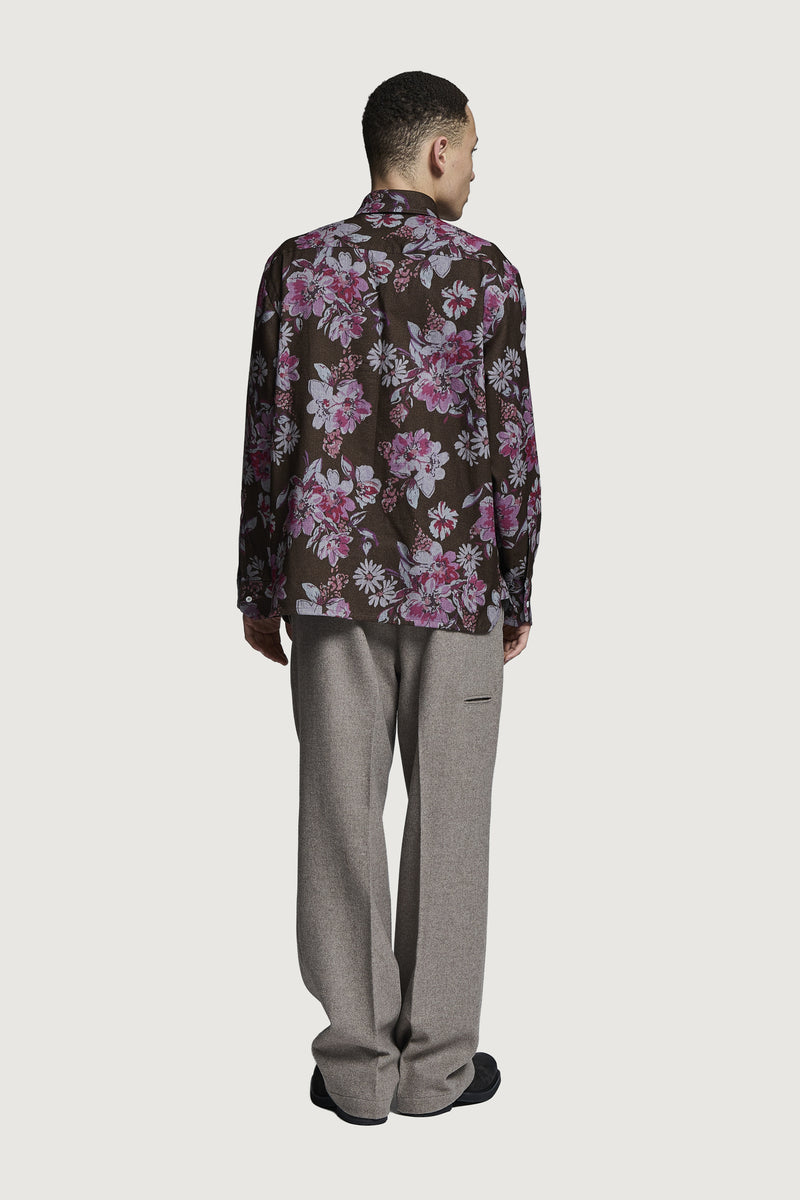 GOBBI FLOWER PATTERN ALL-OVER BROWN