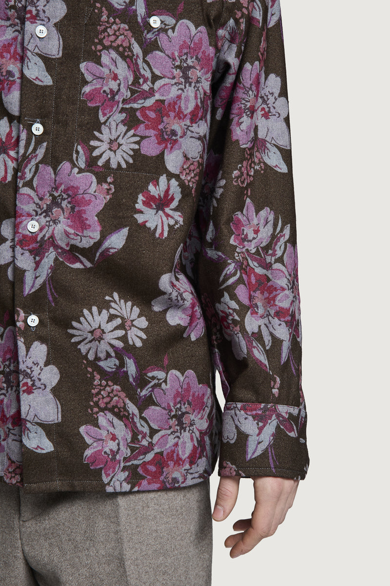 GOBBI FLOWER PATTERN ALL-OVER BROWN