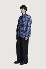 GOBBI FLOWER PATTERN ALL-OVER BLUE