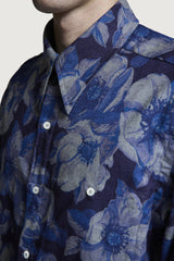 GOBBI FLOWER PATTERN ALL-OVER BLUE