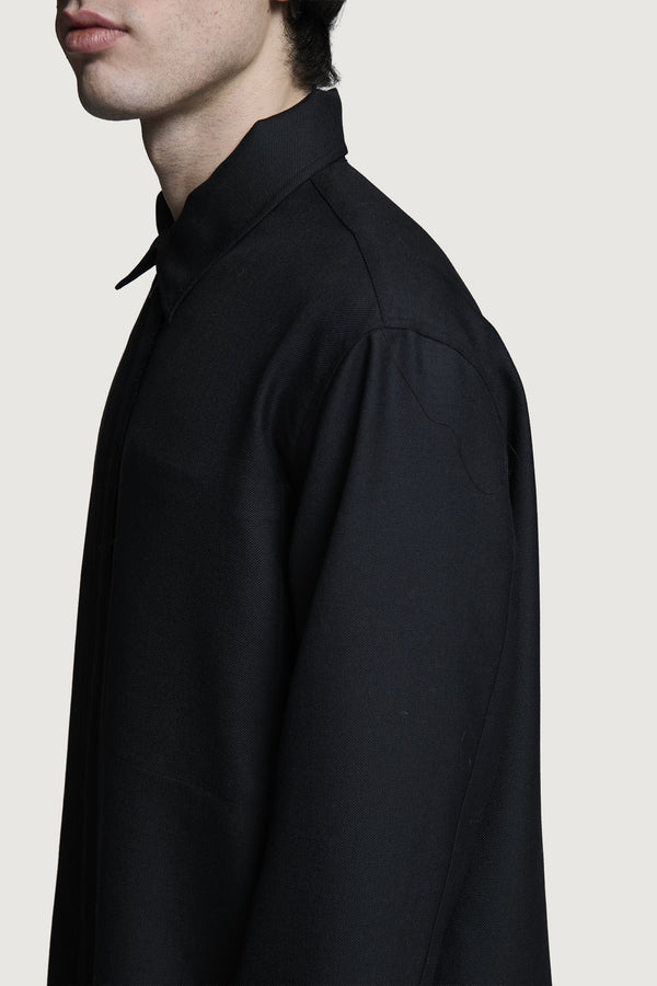 SHIN  FULL ZIP SHIRT BLACK