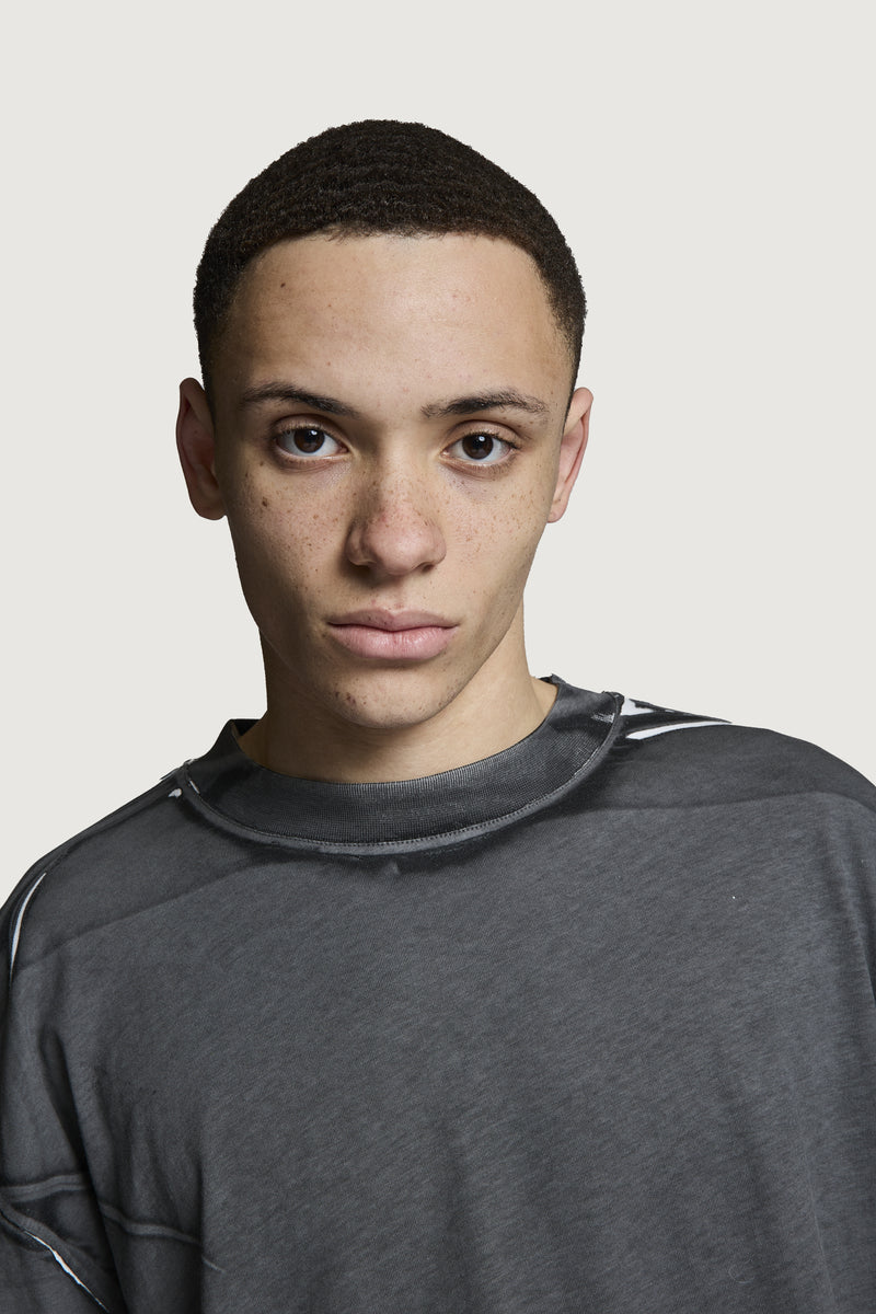 COSTA OVERSIZED T-SHIRT ALL OVER DARK GREY