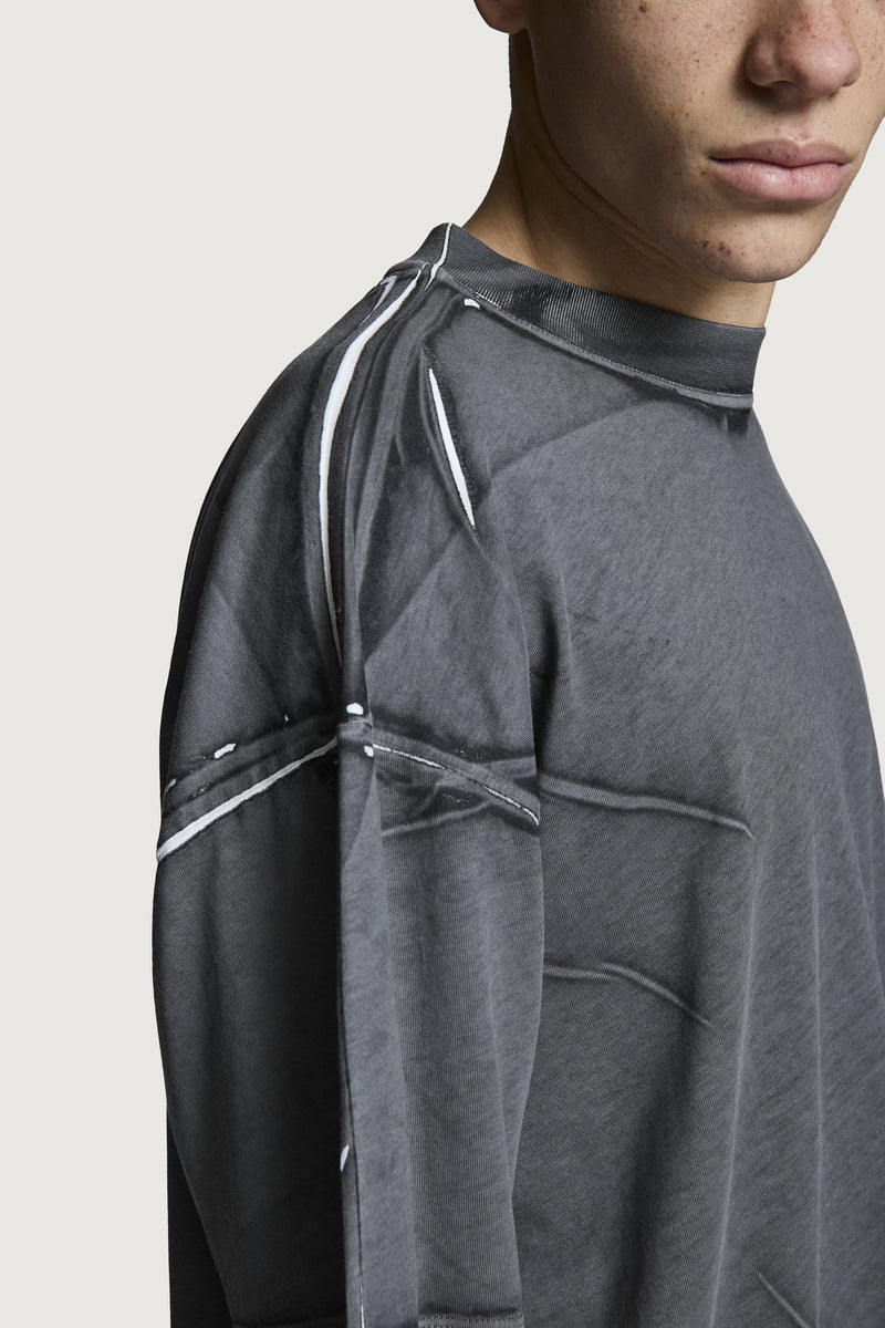 COSTA OVERSIZED T-SHIRT ALL OVER DARK GREY