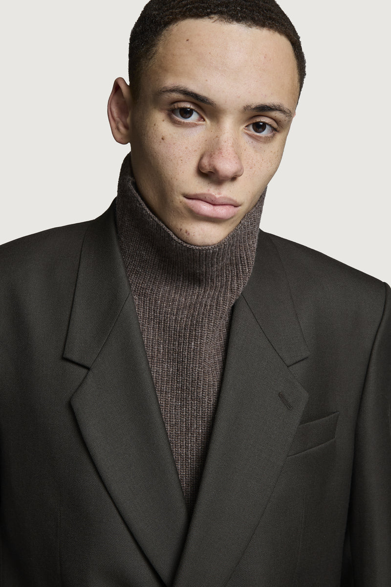 ELIO DOUBLEBREASTED JACKET DARK BROWN