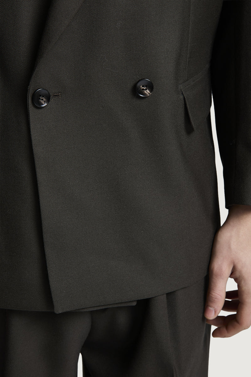 ELIO DOUBLEBREASTED JACKET DARK BROWN