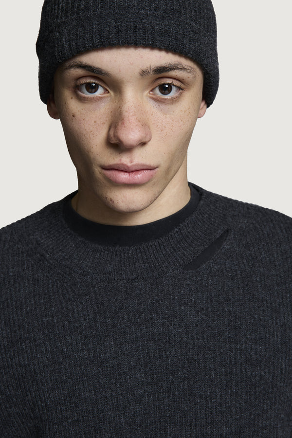 GENOVA CREWNECK SWEATER DARK GREY