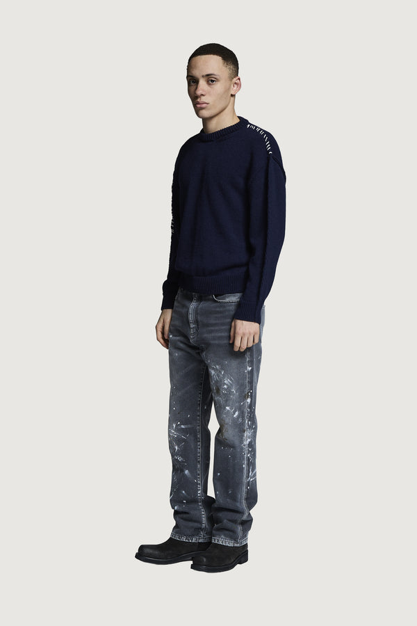 HOTAKA CREWNECK SWEATER DARK BLUE