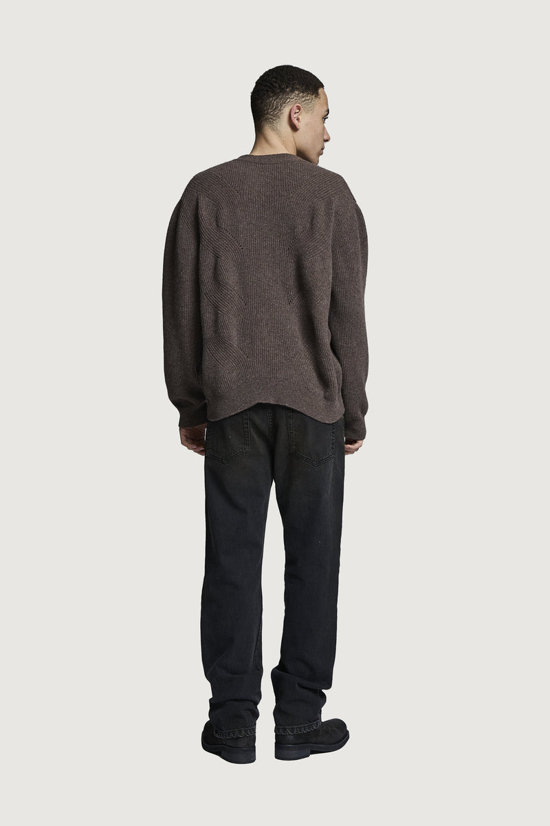VENEZIA V-NECK SWEATER BROWN