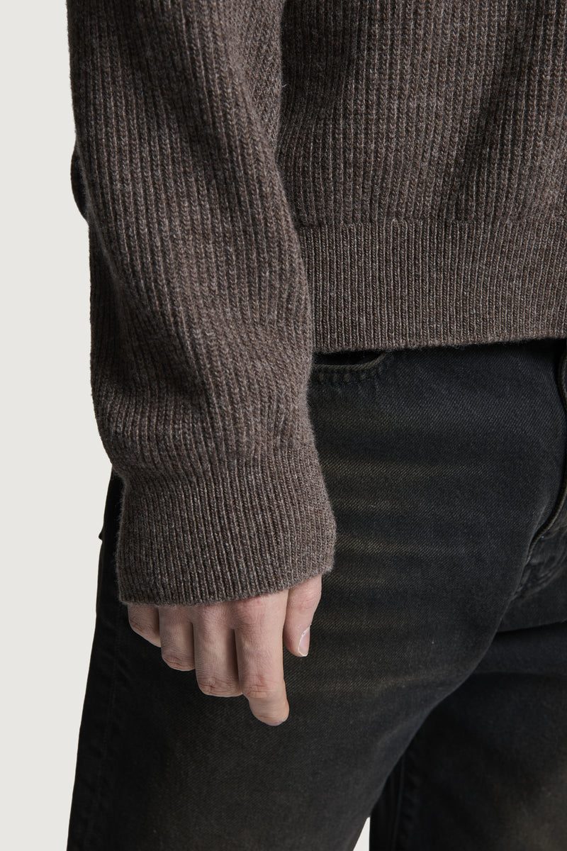 VENEZIA V-NECK SWEATER BROWN