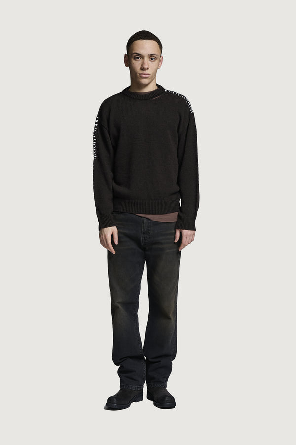 HOTAKA CREWNECK SWEATER BLACK