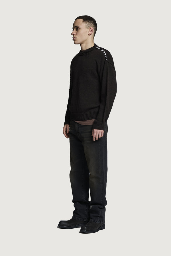 HOTAKA CREWNECK SWEATER BLACK