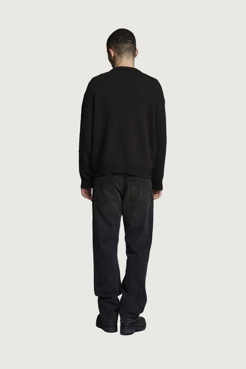 HOTAKA CREWNECK SWEATER BLACK