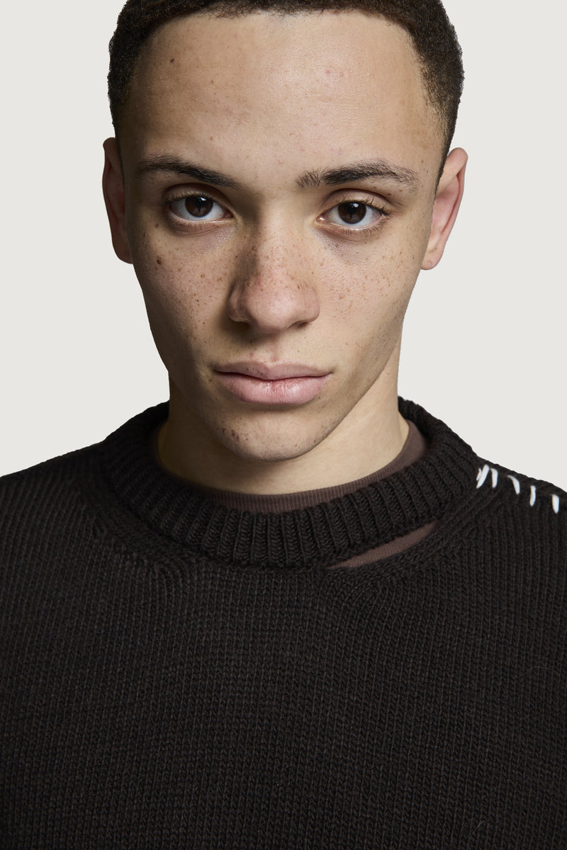HOTAKA CREWNECK SWEATER BLACK