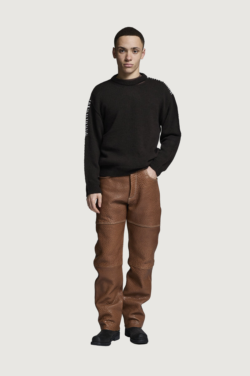 LENNY LEATHER PANTS COGNAC
