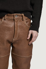 LENNY LEATHER PANTS COGNAC