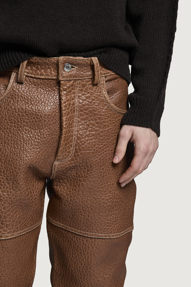 LENNY LEATHER PANTS COGNAC