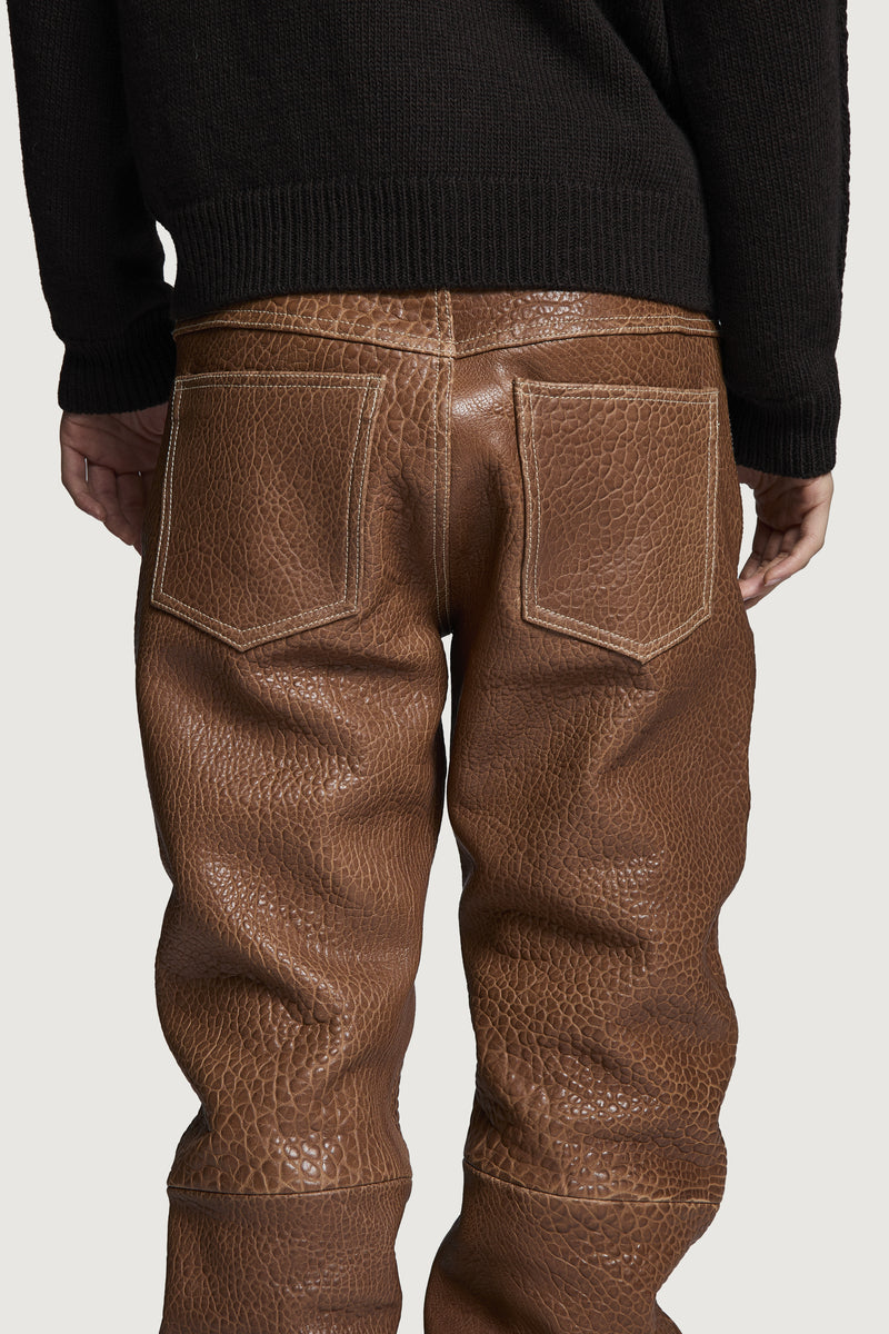 LENNY LEATHER PANTS COGNAC